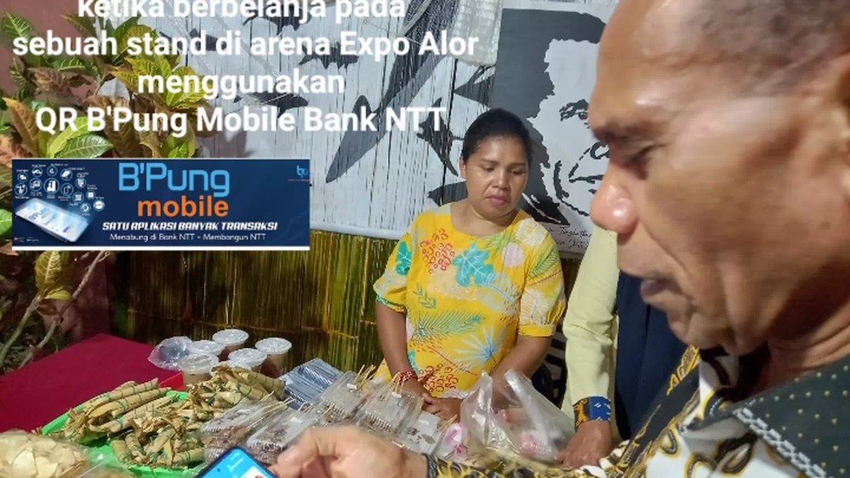 Ayo, Berbelanja Pakai QR B'Pung Mobile Bank NTT di Arena Expo Alor XV