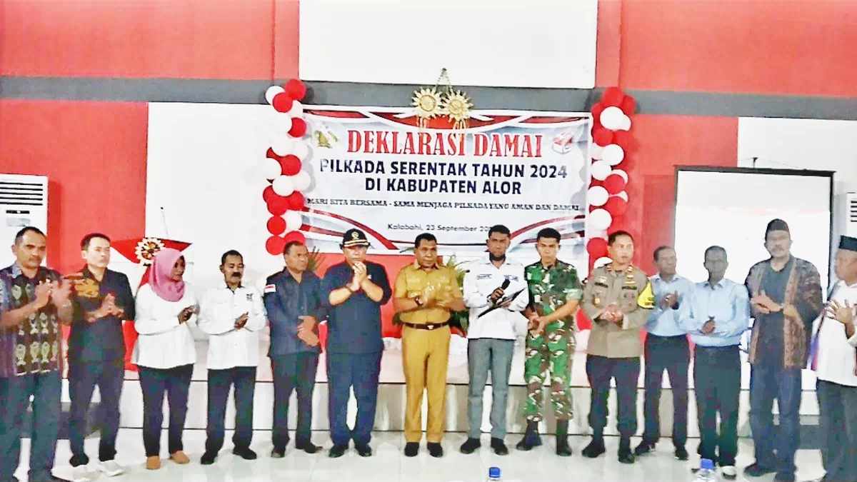 Deklarasi Damai Pilkada 2024, Kapolres Alor Petakan Potensi Kerawanan. Ketua KPU Pandu 6 Butir Pernyataan Sikap