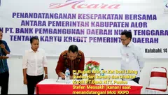 Cegah Kebocoran APBD, Pemkab Alor-Bank NTT Teken MoU dan PKS Terkait KKPD. Mulai Berlaku 2024