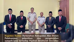 Menteri ATR/Kepala BPN Lantik Sejumlah Pejabat Struktural dan Fungsional Kantah Alor