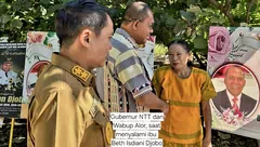 Gubernur NTT Siarah ke Makam Mantan Bupati Alor, Keluarga Djobo Ucap Terima Kasih